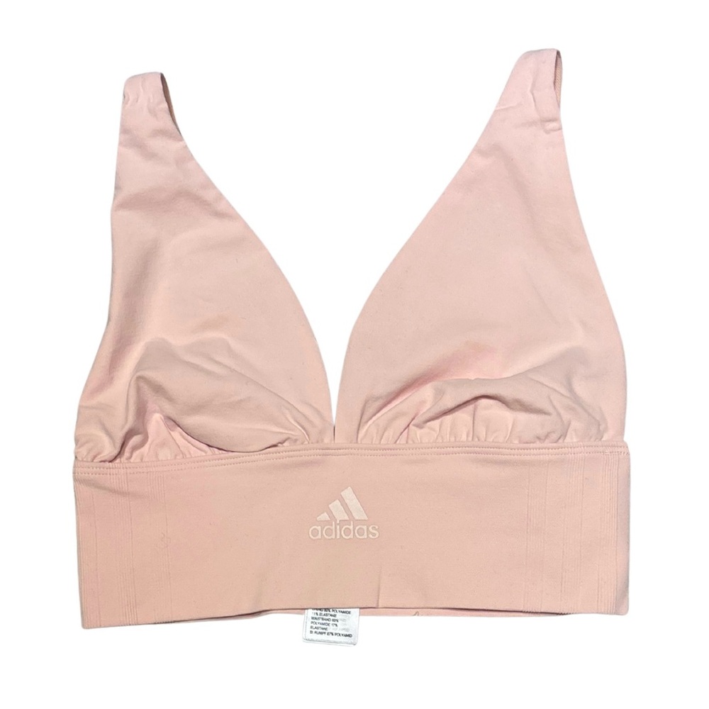 Adidas LL Plunge Sports Bra Blush Pink Small NWT 💗✨ MSRP $36